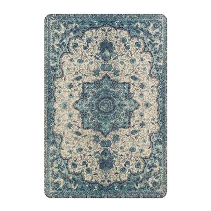 Traditional Vintage Blue Floral Doormat