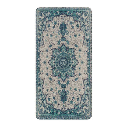 Traditional Vintage Blue Floral Doormat