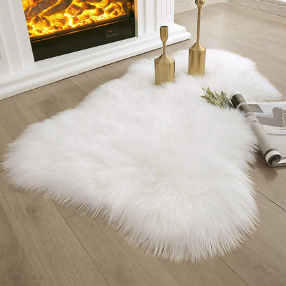 Sheepskin Rug Ashler Faux Fur Beige Rectangle Area Rug Indoor Ultra Soft Fluffy