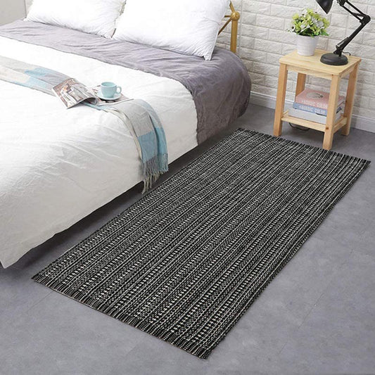 Striped Hand Woven Cotton Rug